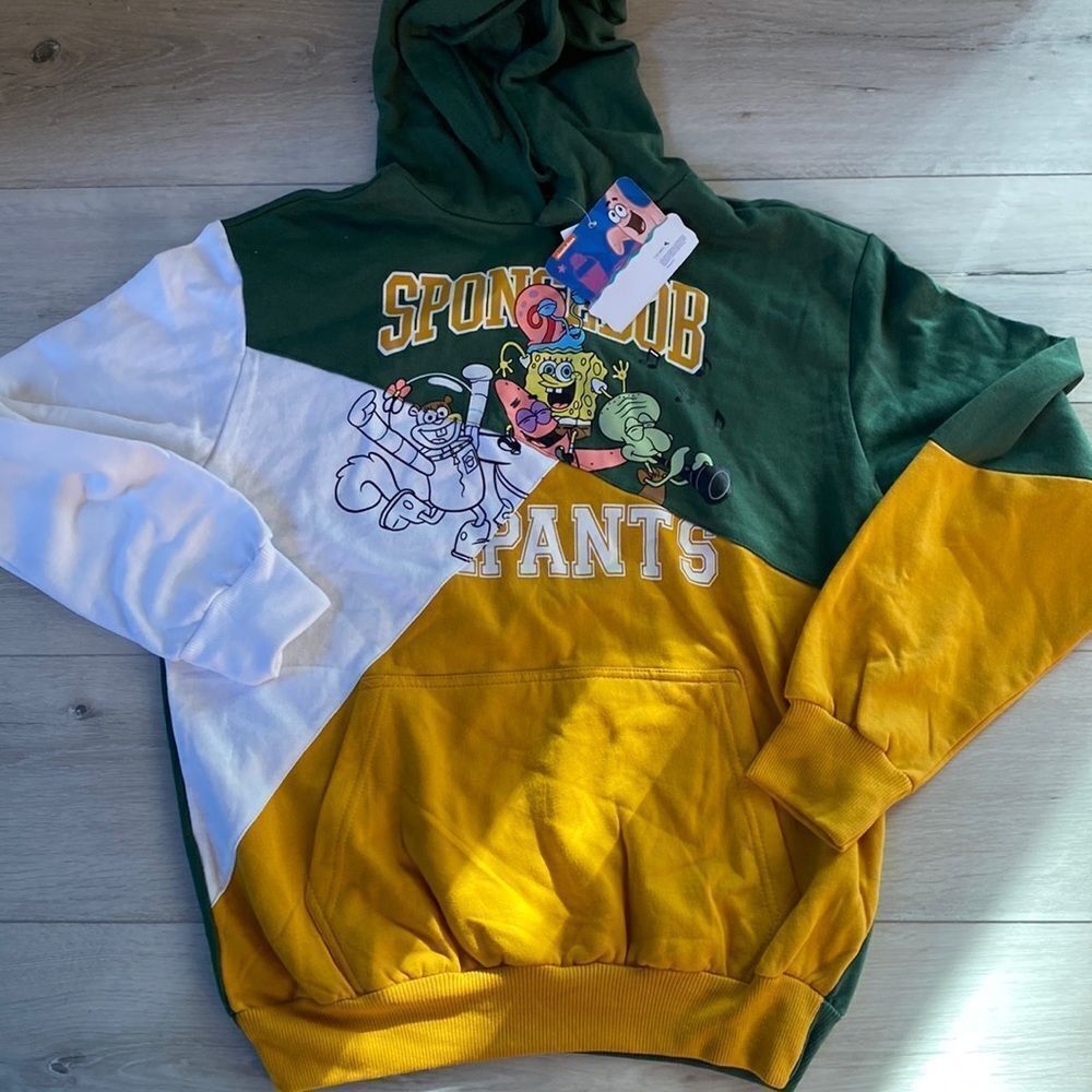 Nickelodeon SpongeBob and Patrick Sweatshirt Unisex Pullover Hoodie S NWT